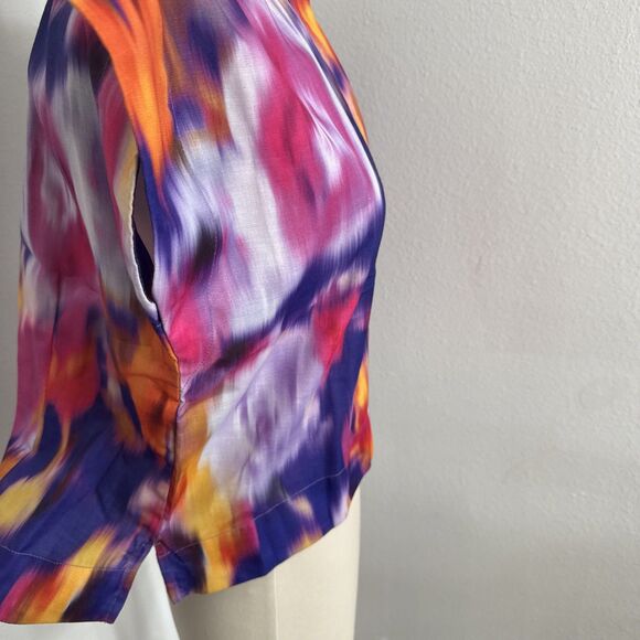 HT 360 Crop Top Women‎ Small Boxy Purple Blouse - Picture 4 of 10